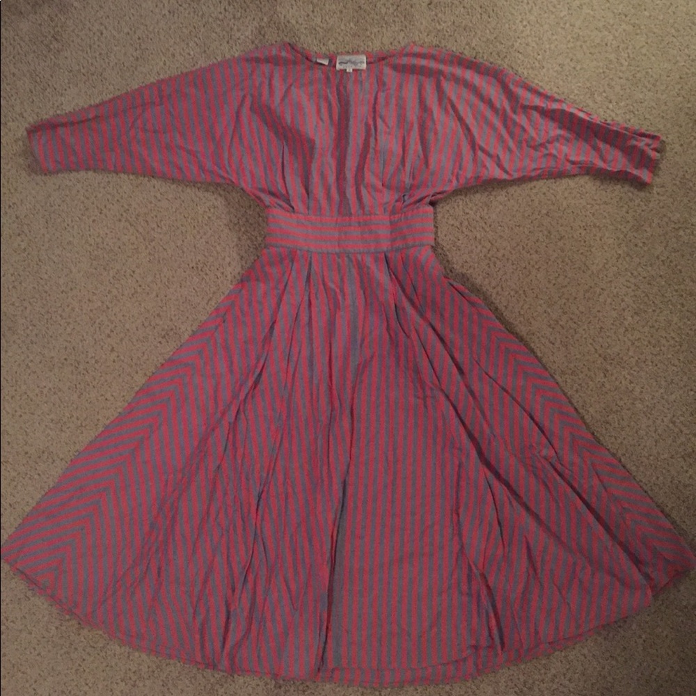 Perry Ellis Vintage Red/Blue Striped Dress Small